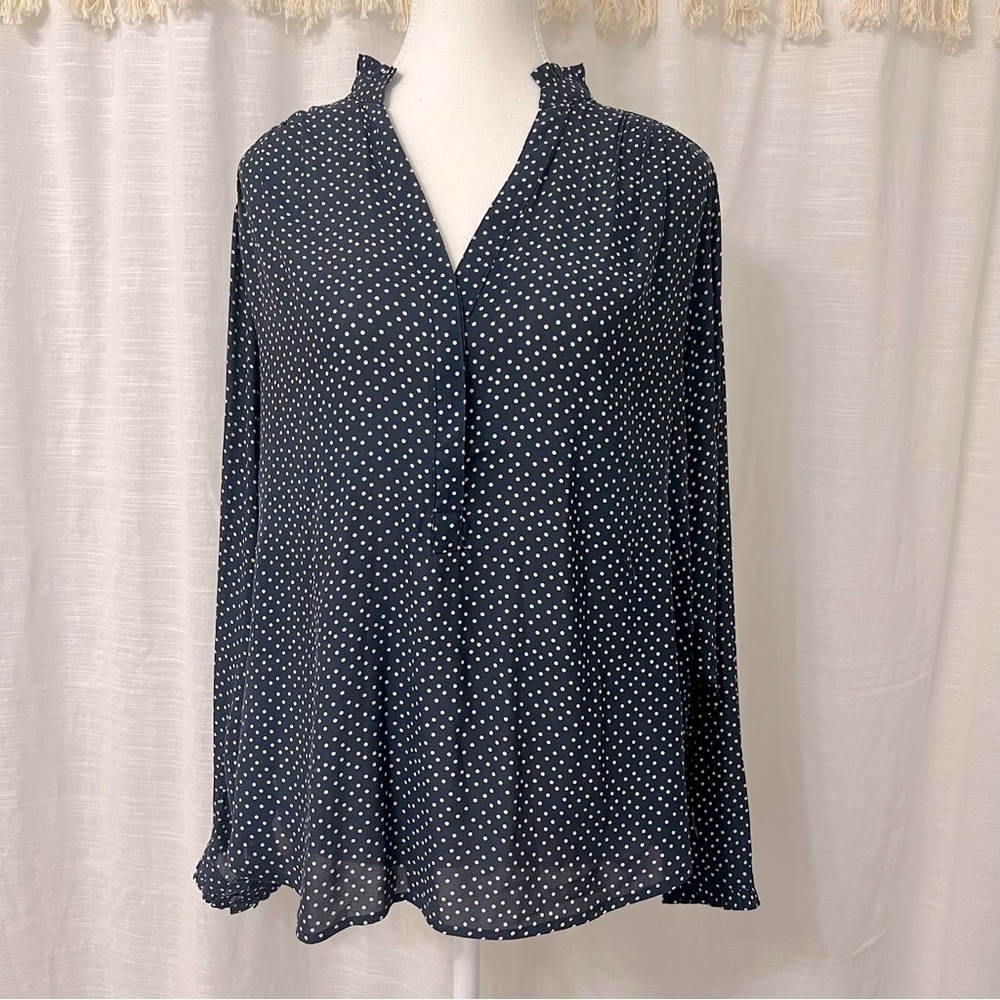H&M Blue Polka Dot Dress Shirt